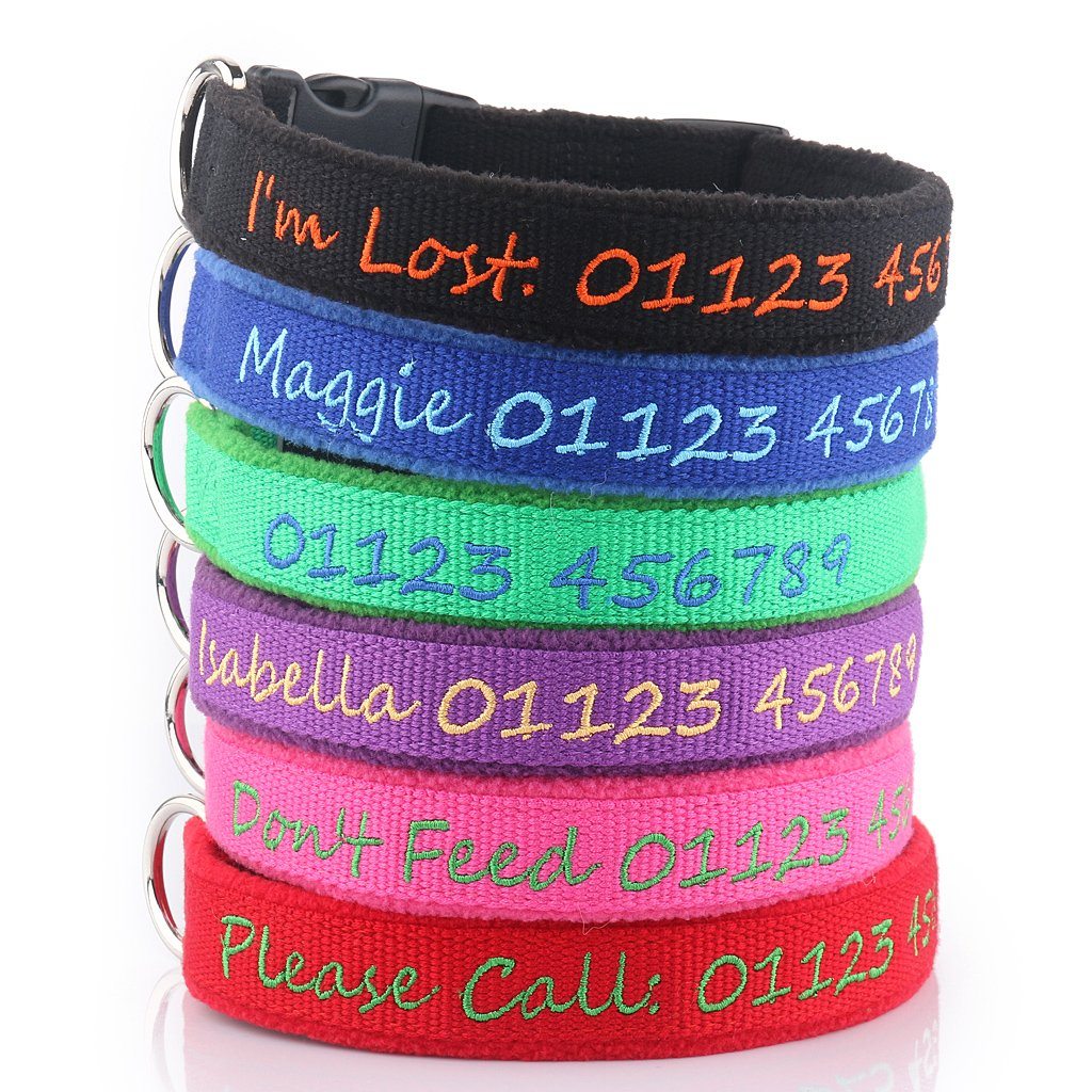 Deluxe Bamboo & Padded Fleece - Personalised Dog Collar – UK Custom Pet ...